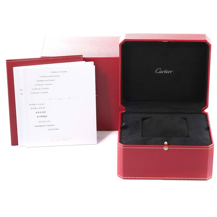 Cartier Tank Louis White Gold Diamond Pink Strap Ladies Watch WJTA0011 Box Paper For Sale 2