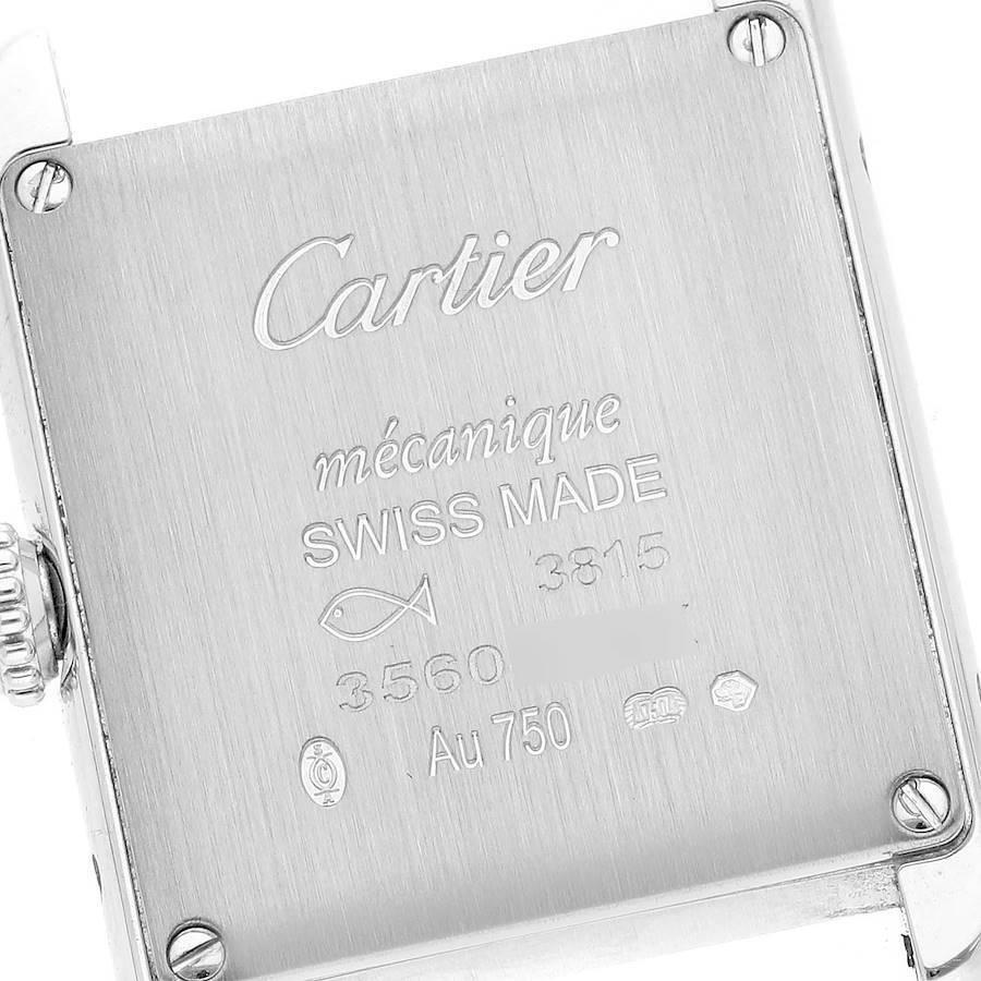 Cartier Montre Tank Louis à bracelet en or blanc et diamants roses avec carte WJTA0011 pour femmes en vente 2