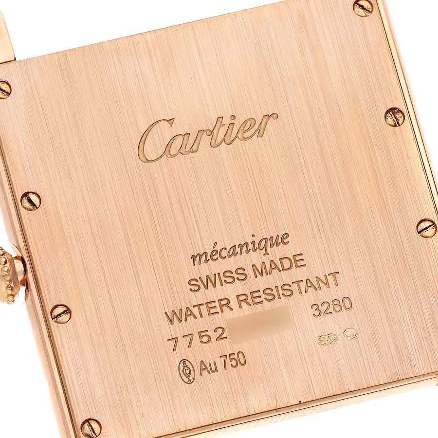 Cartier Tank Louis XL 18k Rose Gold Diamond Mens Watch WT200005 In Excellent Condition In Atlanta, GA