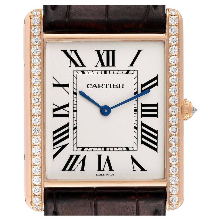 Cartier Tank Louis XL 18k Rose Gold Manual Winding Watch W1560017 For Sale  at 1stDibs