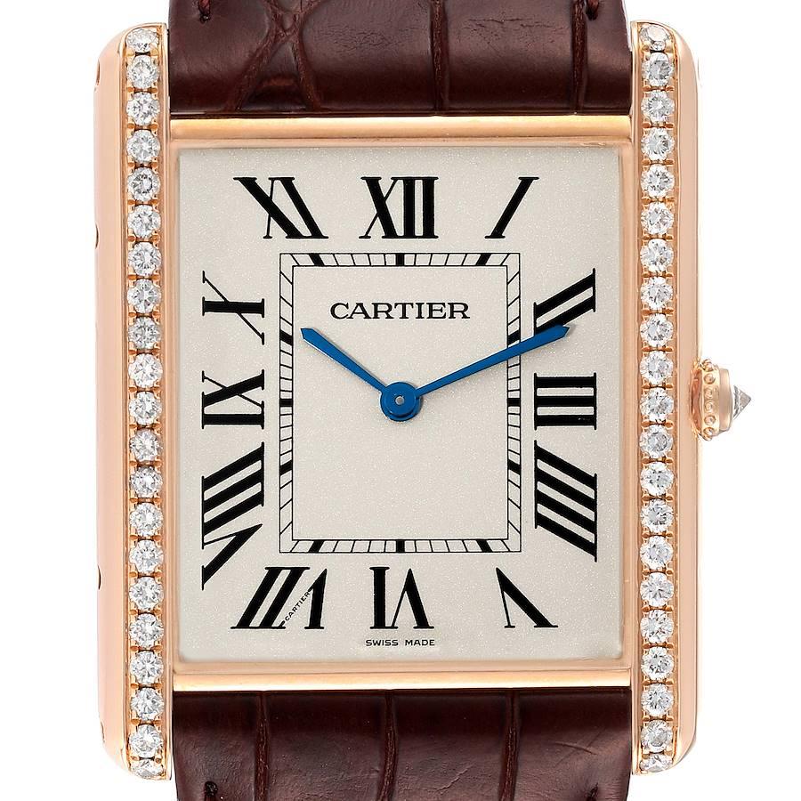 Cartier Tank Louis XL 18k Rose Gold Diamond Watch WT200005 Box Papers For Sale
