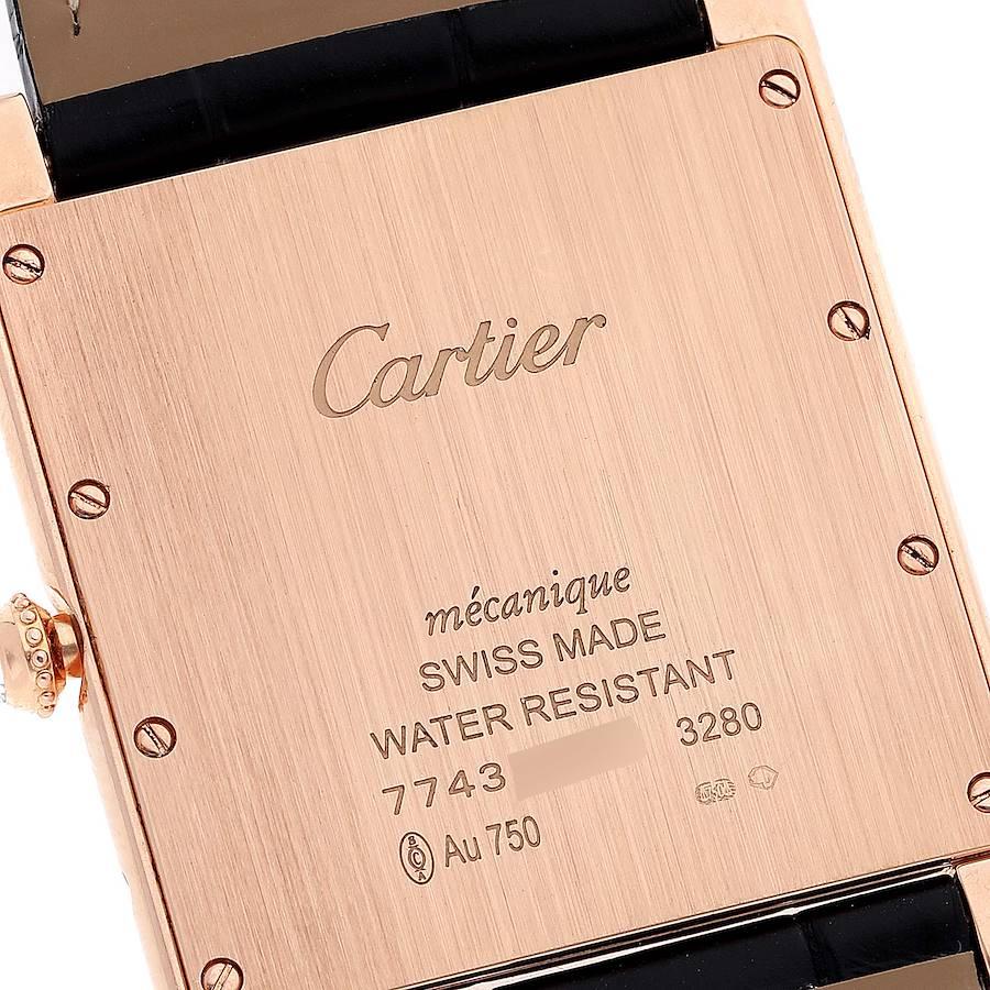 Cartier Tank Louis XL 18k Rose Gold Diamond Watch WT200005 In Excellent Condition For Sale In Atlanta, GA