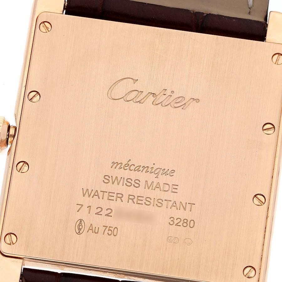 Cartier Tank Louis XL 18k Rose Gold Manual Winding Watch W1560017 In Excellent Condition In Atlanta, GA