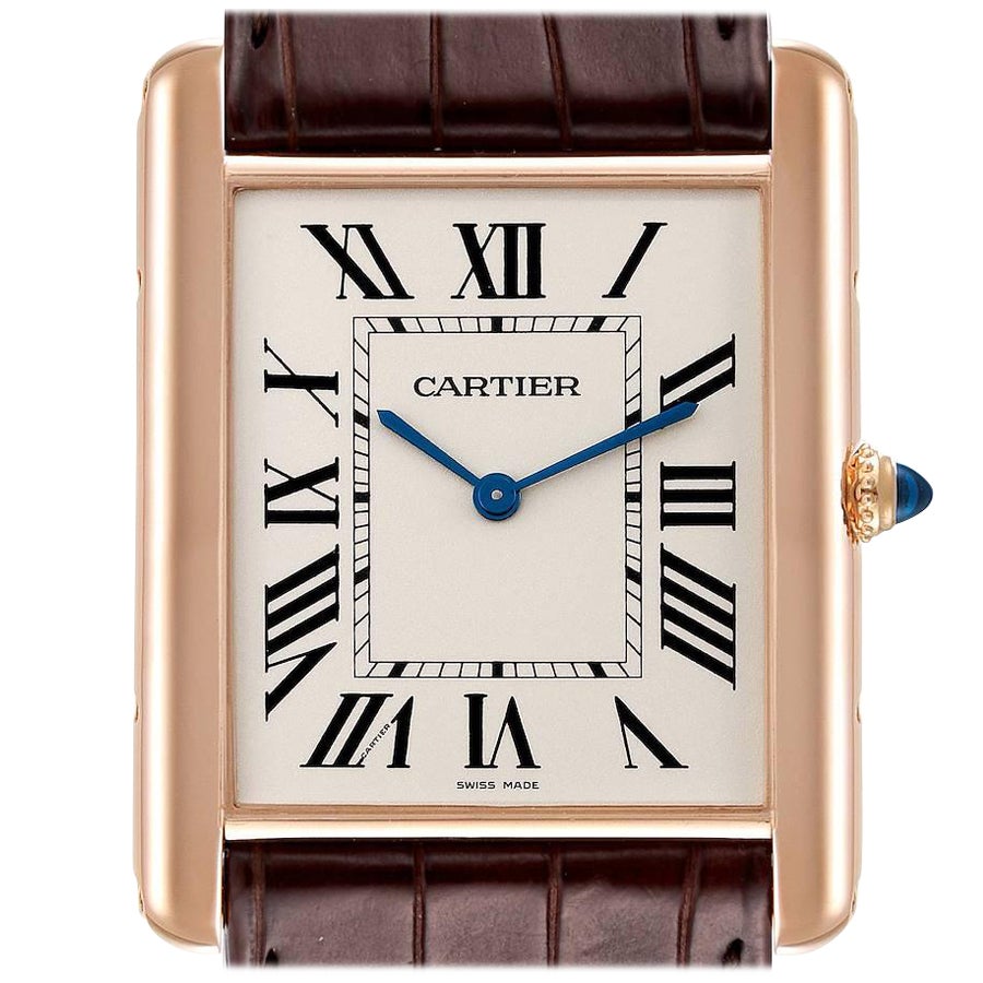 Cartier: 18 Karat Roségold Uhr Tank Louis XL mit Handaufzug W1560017