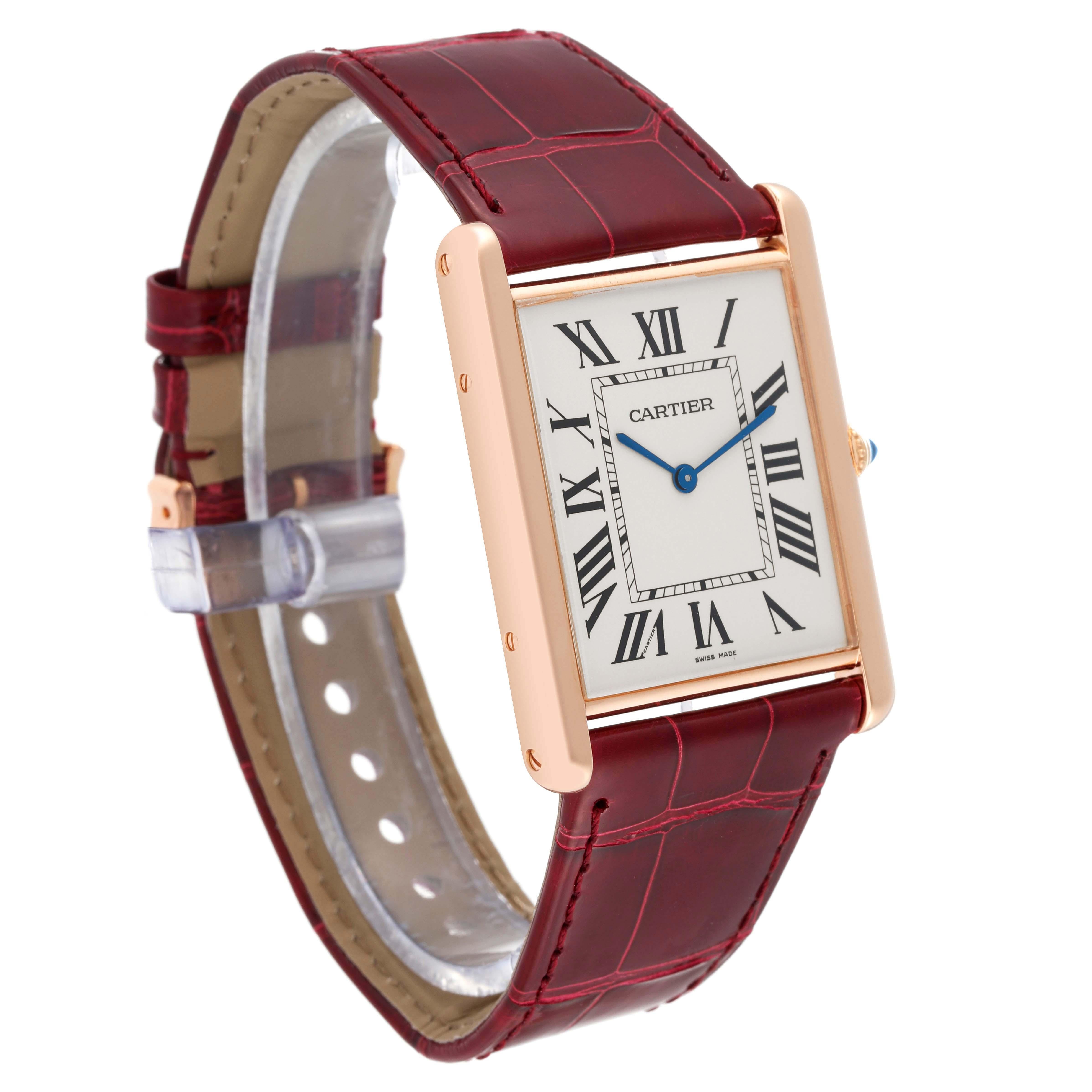 Men's Cartier Tank Louis XL Rose Gold Manual Winding Mens Watch W1560017 Box Papers For Sale