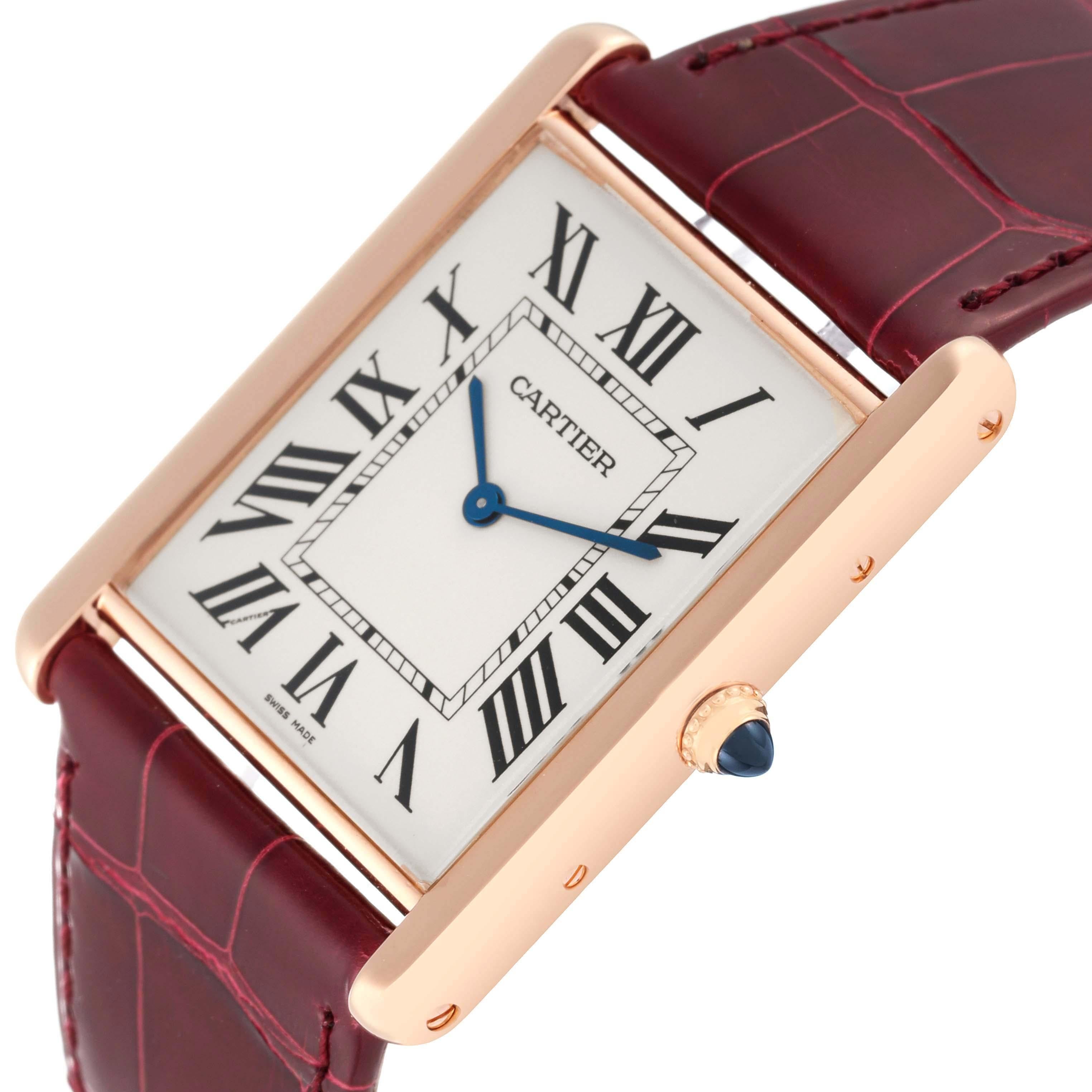 Cartier Tank Louis XL Rose Gold Manual Winding Mens Watch W1560017 Box Papers For Sale 1