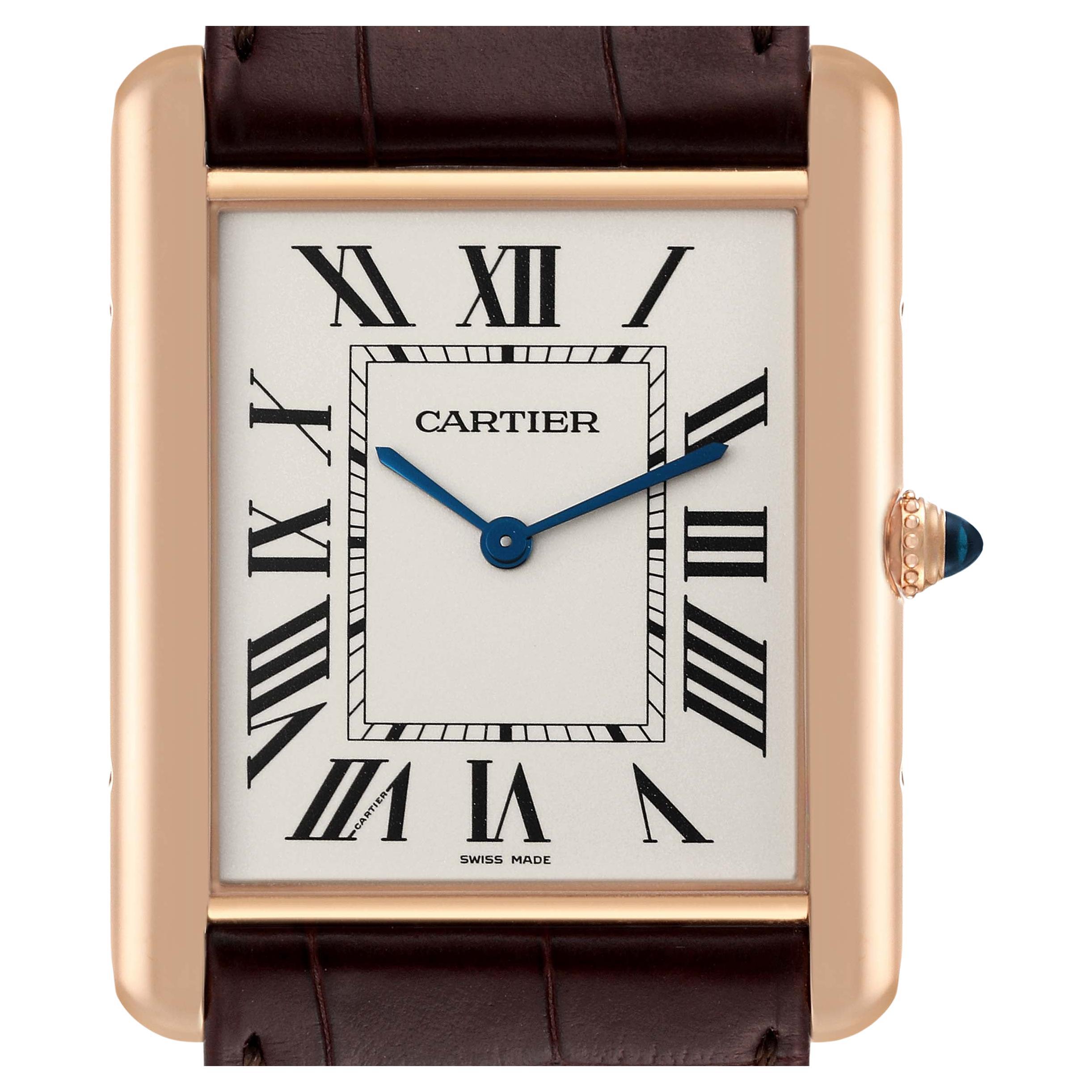 Cartier Tank Louis XL Rose Gold Manual Winding Mens Watch W1560017