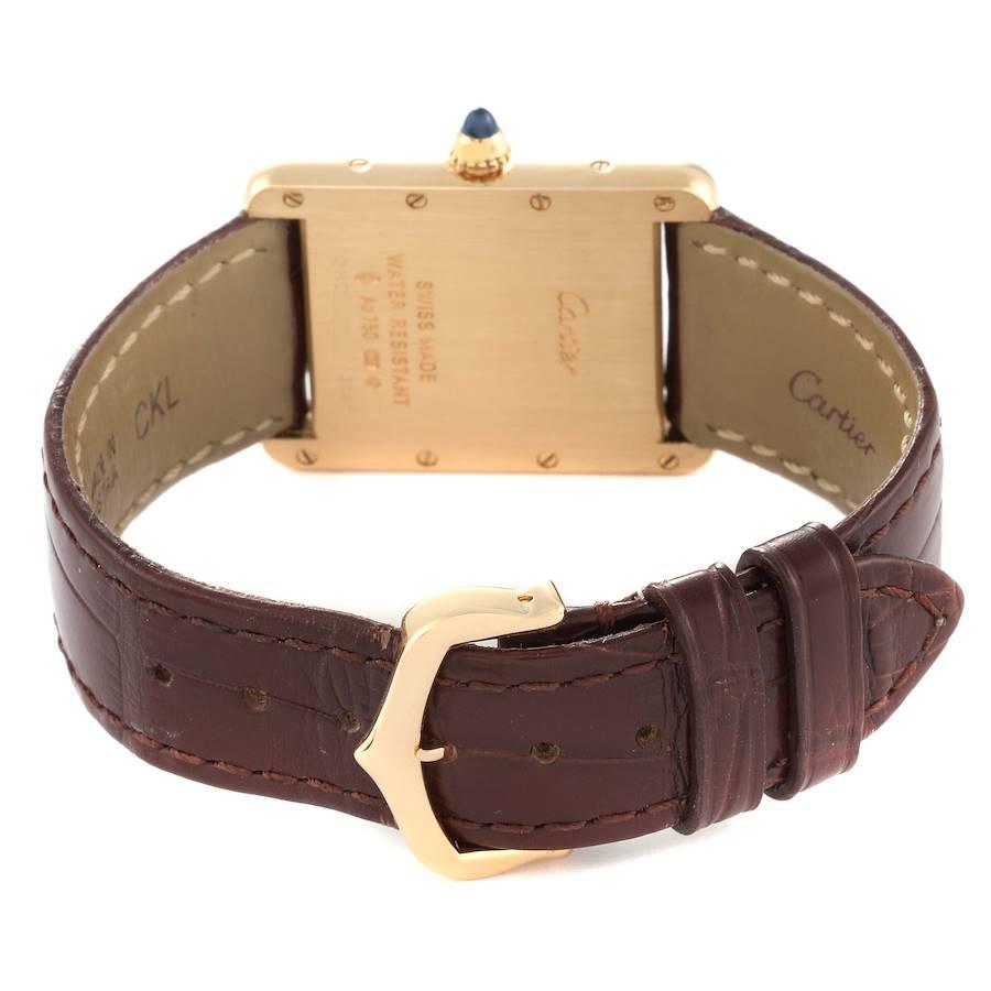 Cartier Tank Louis Gelbgold Brown Strap Herrenuhr W1529756 4