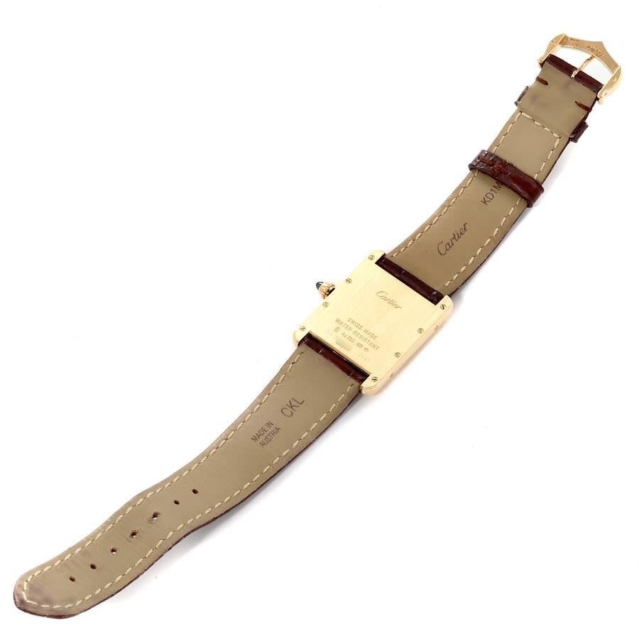 Cartier Tank Louis Gelbgold Brown Strap Herrenuhr W1529756 6