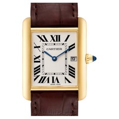 Orologio Cartier Tank Louis Oro Giallo Cinturino Marrone Uomo W1529756