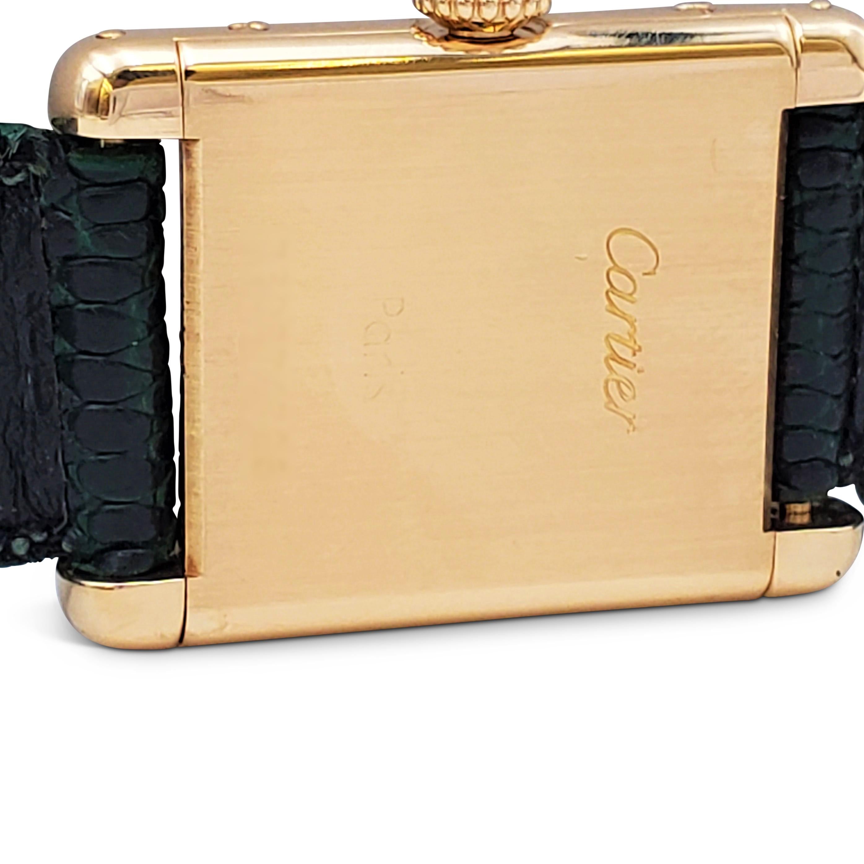 Cartier 'Tank Louis' Yellow Gold Leather Strap Watch In Good Condition In New York, NY