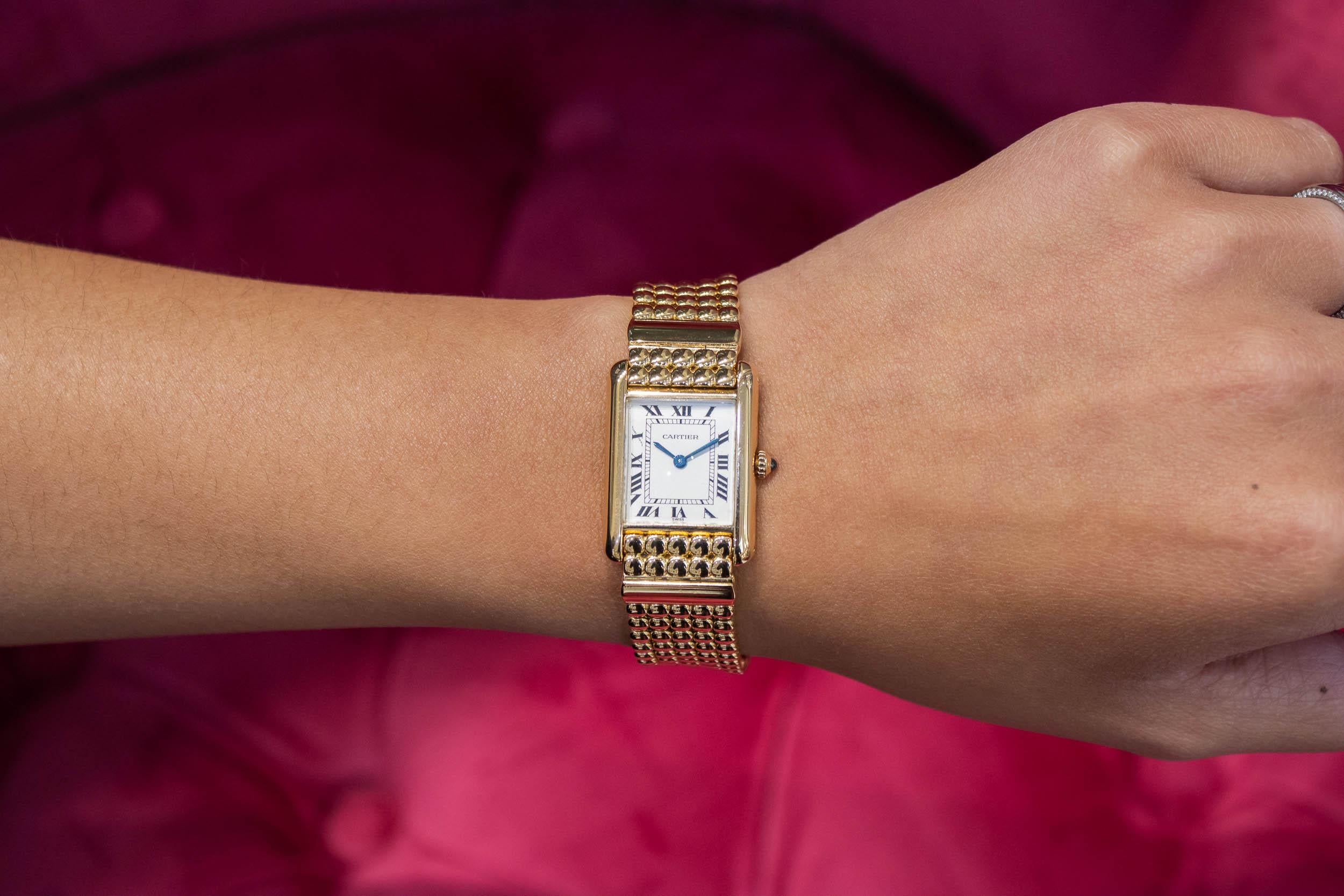 Contemporary Cartier Tank Louis Yellow Gold Quartz Wrist Watch