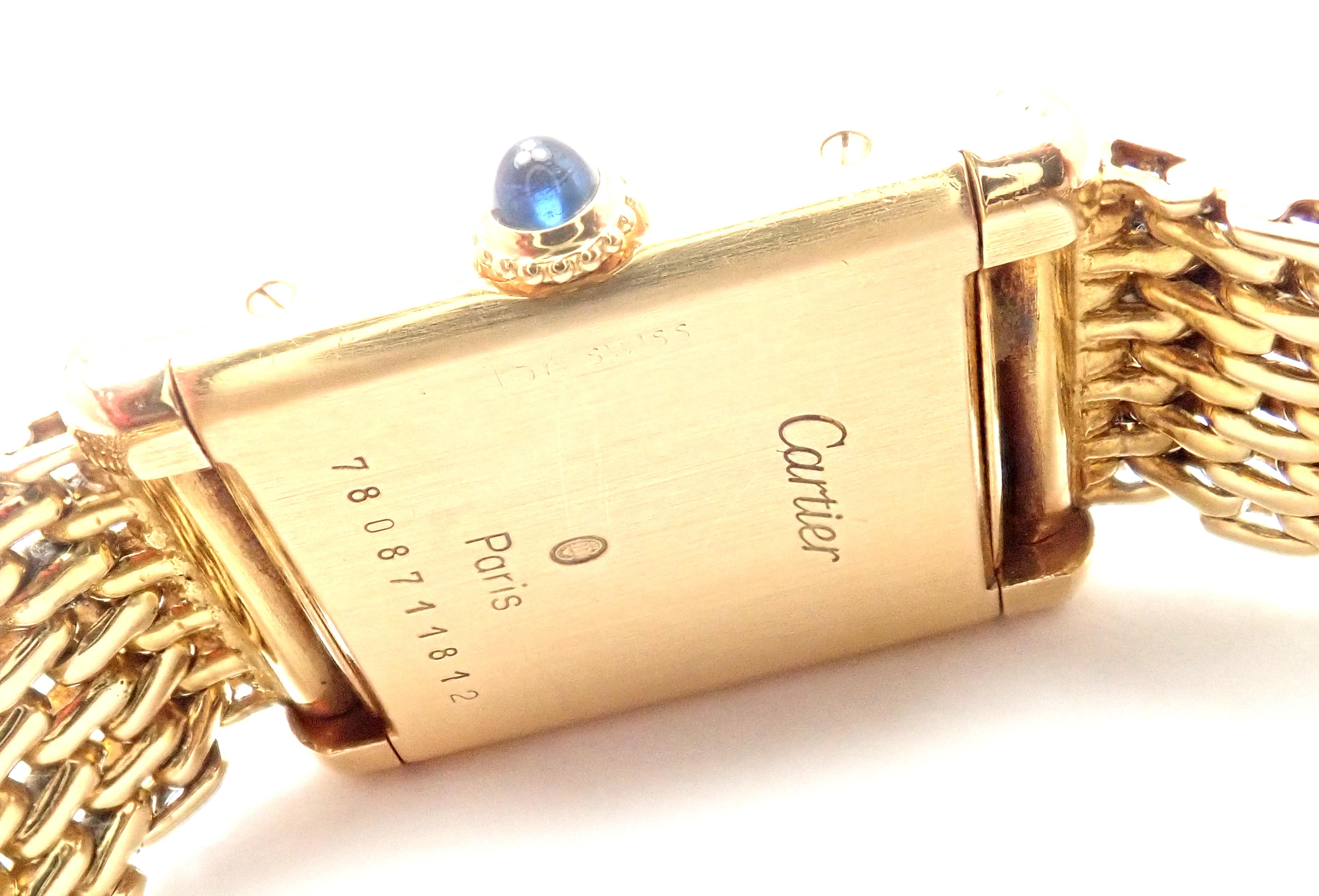 Cartier Tank Louis Yellow Gold with Bracelet Manual Wide Ladies Wristwatch 1