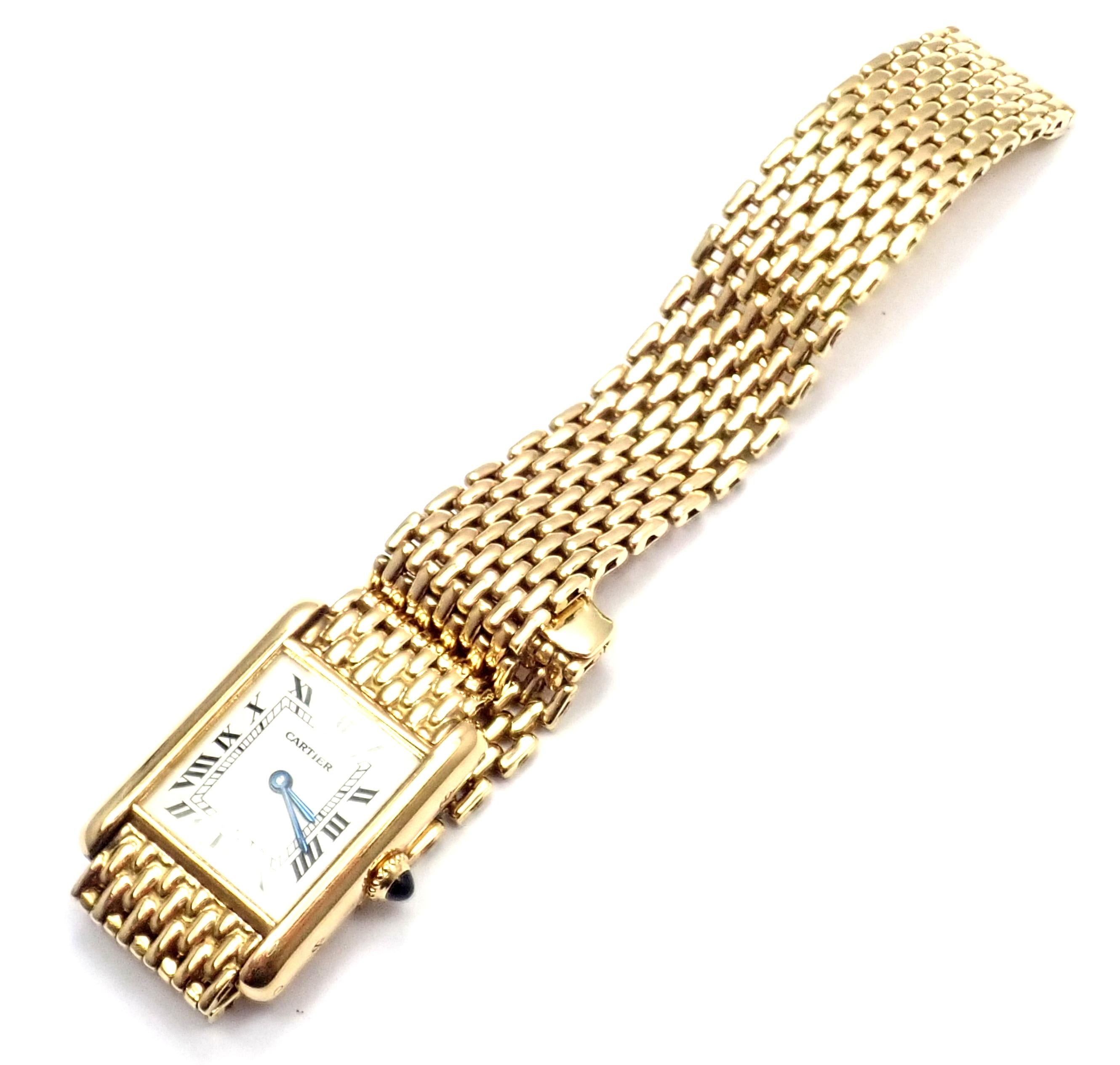 Cartier Tank Louis Yellow Gold with Bracelet Manual Wide Ladies Wristwatch 2