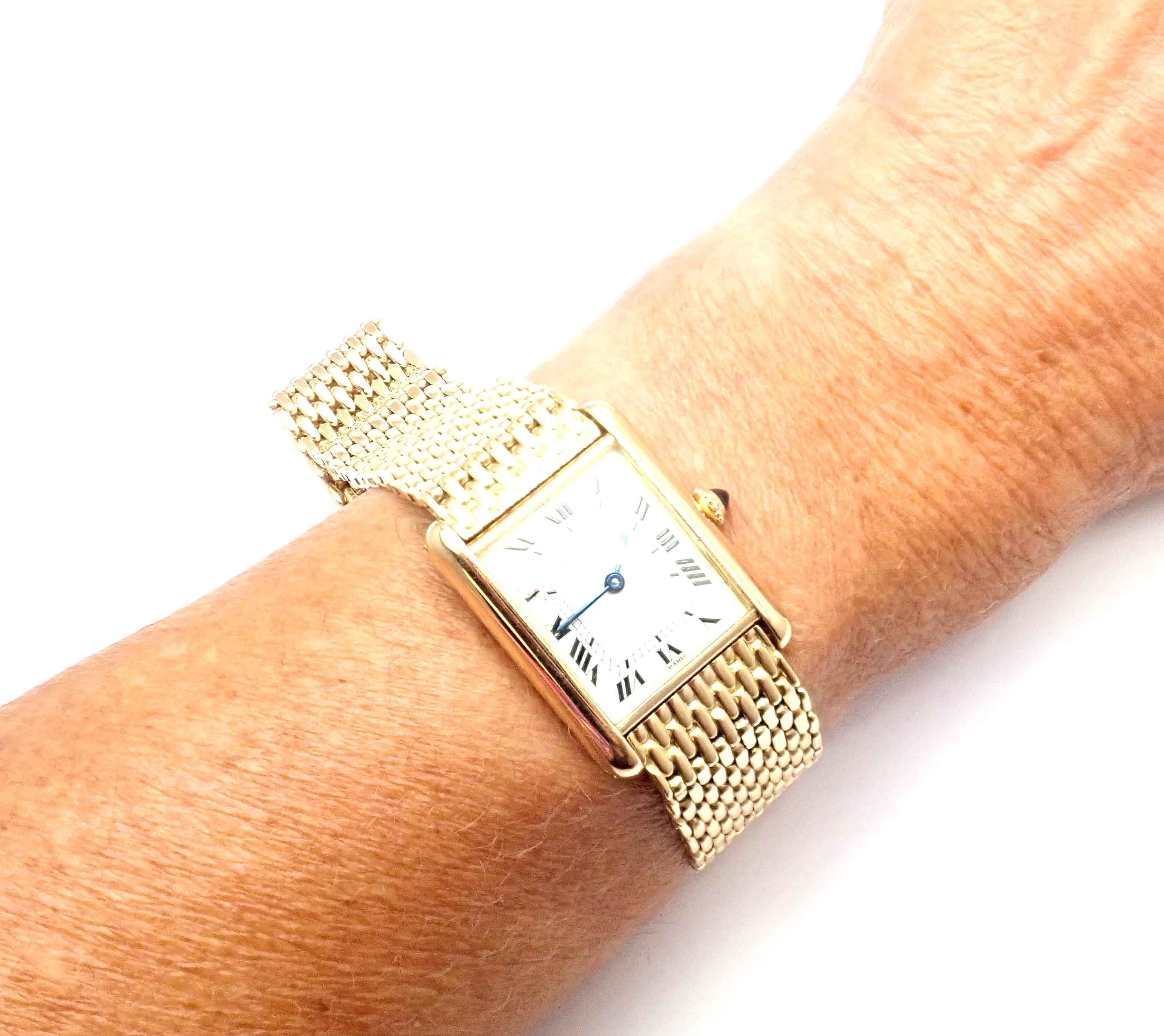 Cartier Tank Louis Yellow Gold with Bracelet Manual Wind Large Wristwatch 4