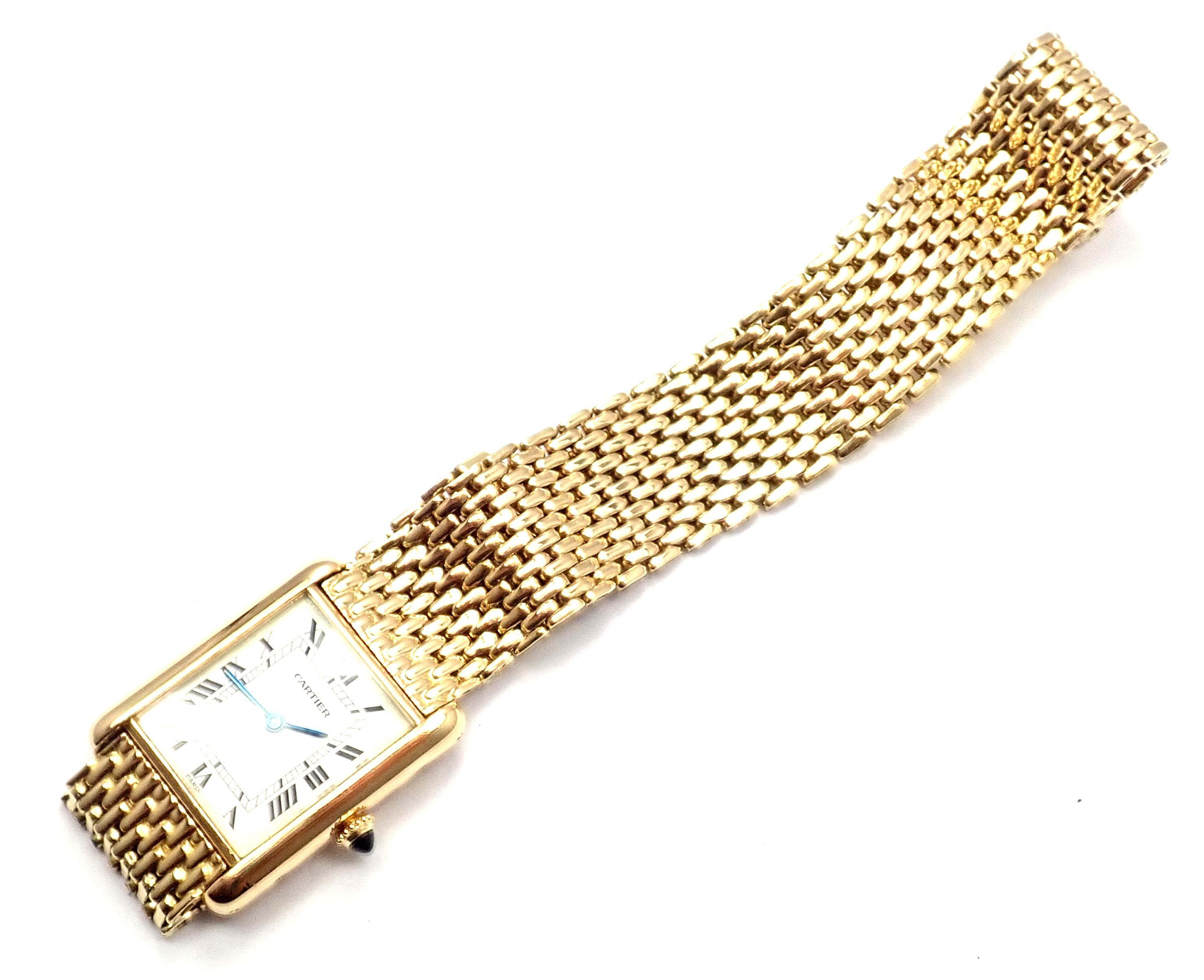 Cartier Tank Louis Yellow Gold with Bracelet Manual Wind Large Wristwatch 2