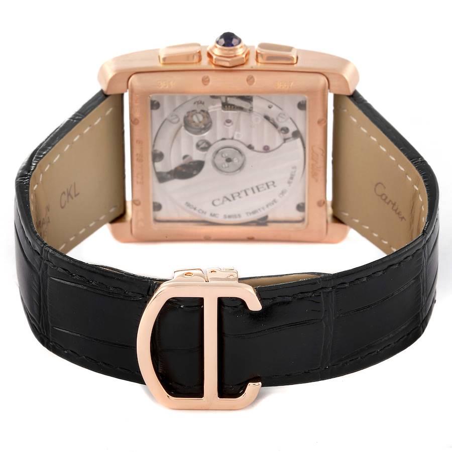 Men's Cartier Tank MC 18K Rose Gold Silver Dial Mens Watch W5330005