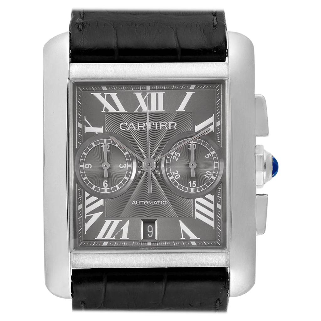 Cartier Tank MC Automatic Grey Dial Chronograph Men's Watch W5330008 For Sale