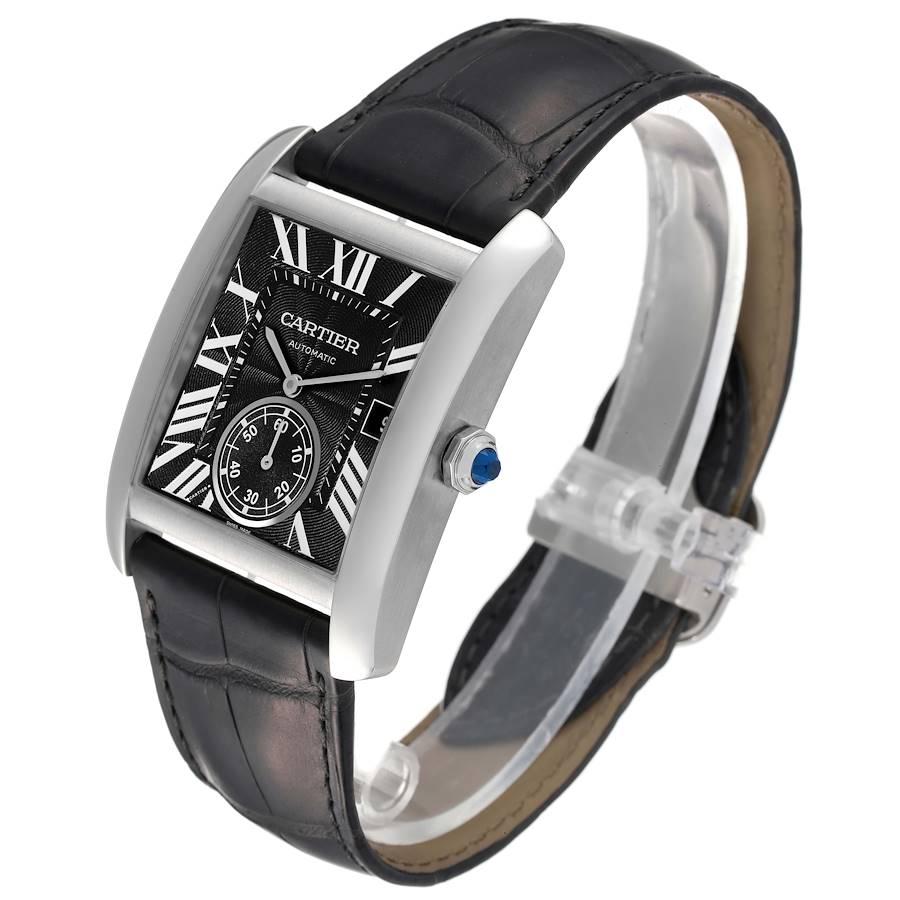 Cartier Tank MC Black Dial Automatic Mens Watch W5330004 Box Papers In Excellent Condition In Atlanta, GA