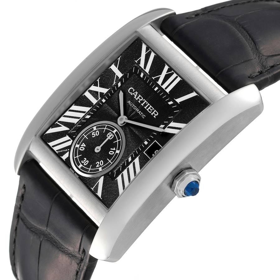 Men's Cartier Tank MC Black Dial Automatic Mens Watch W5330004 Box Papers