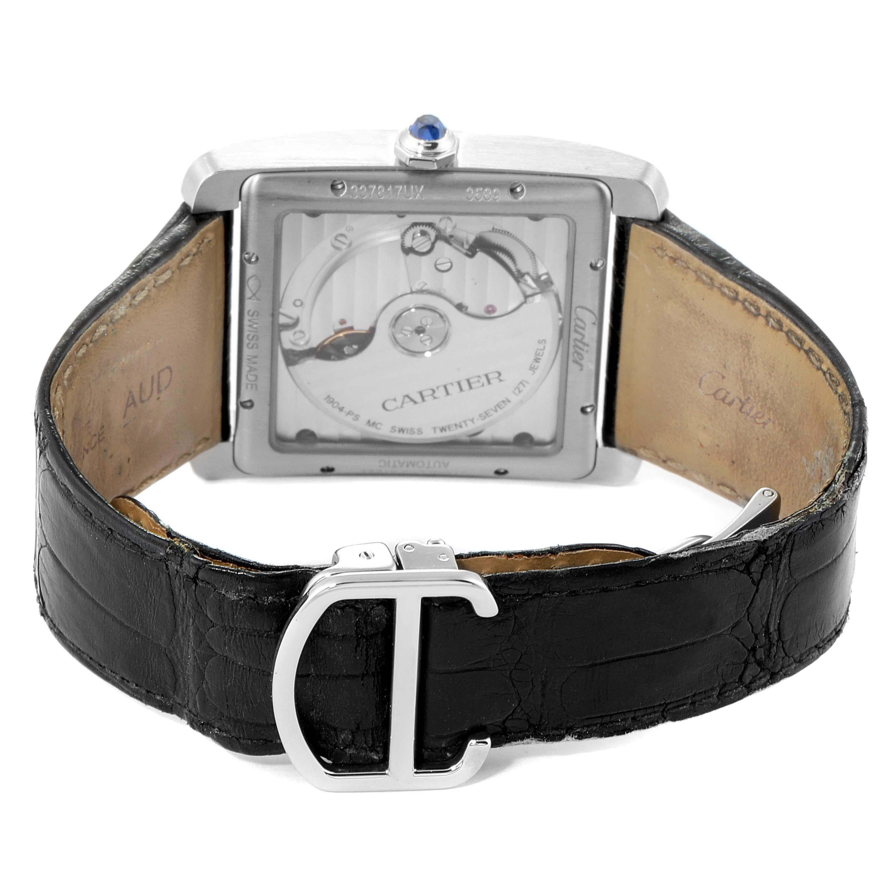 Men's Cartier Tank MC Black Dial Automatic Men’s Watch W5330004 Box Papers