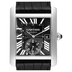 Cartier Montre Tank MC automatique avec cadran noir et cadran automatique pour hommes W5330004, avec boîte et papiers d'origine