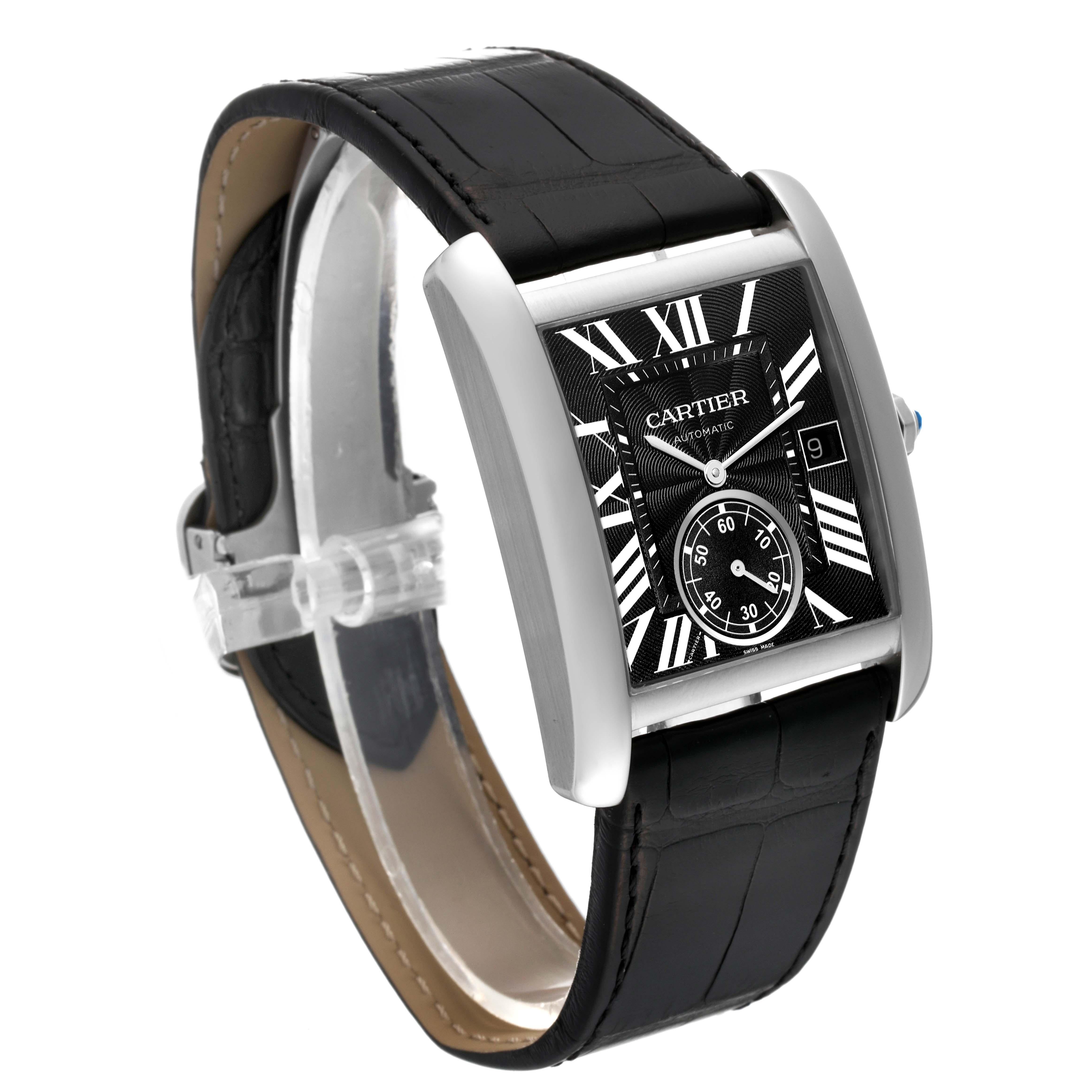 Cartier Tank MC Black Dial Automatic Steel Mens Watch W5330004 For Sale 3