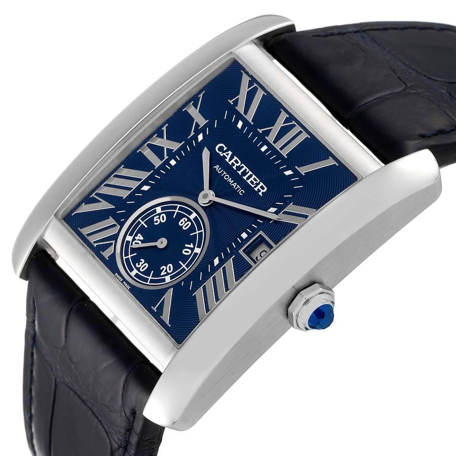 Cartier Tank MC Blue Dial Automatic Steel Mens Watch WSTA0010 Box Papers 1