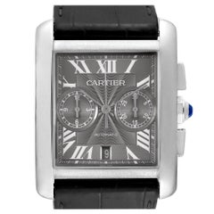 Cartier Tank MC Grey Dial Chronograph Men's Watch W5330008 Box Papers