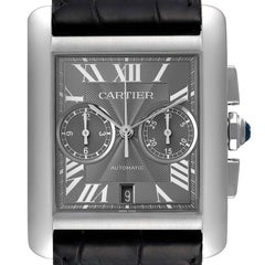 Cartier Tank MC Grey Dial Steel Chronograph Mens Watch W5330008