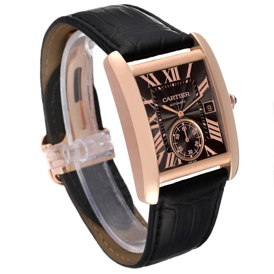 mens cartier watch brown leather strap