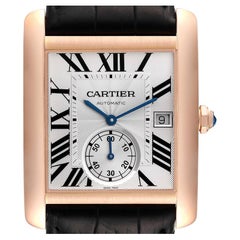 Cartier Tank MC Rose Gold Silver Dial Mens Watch W5330001