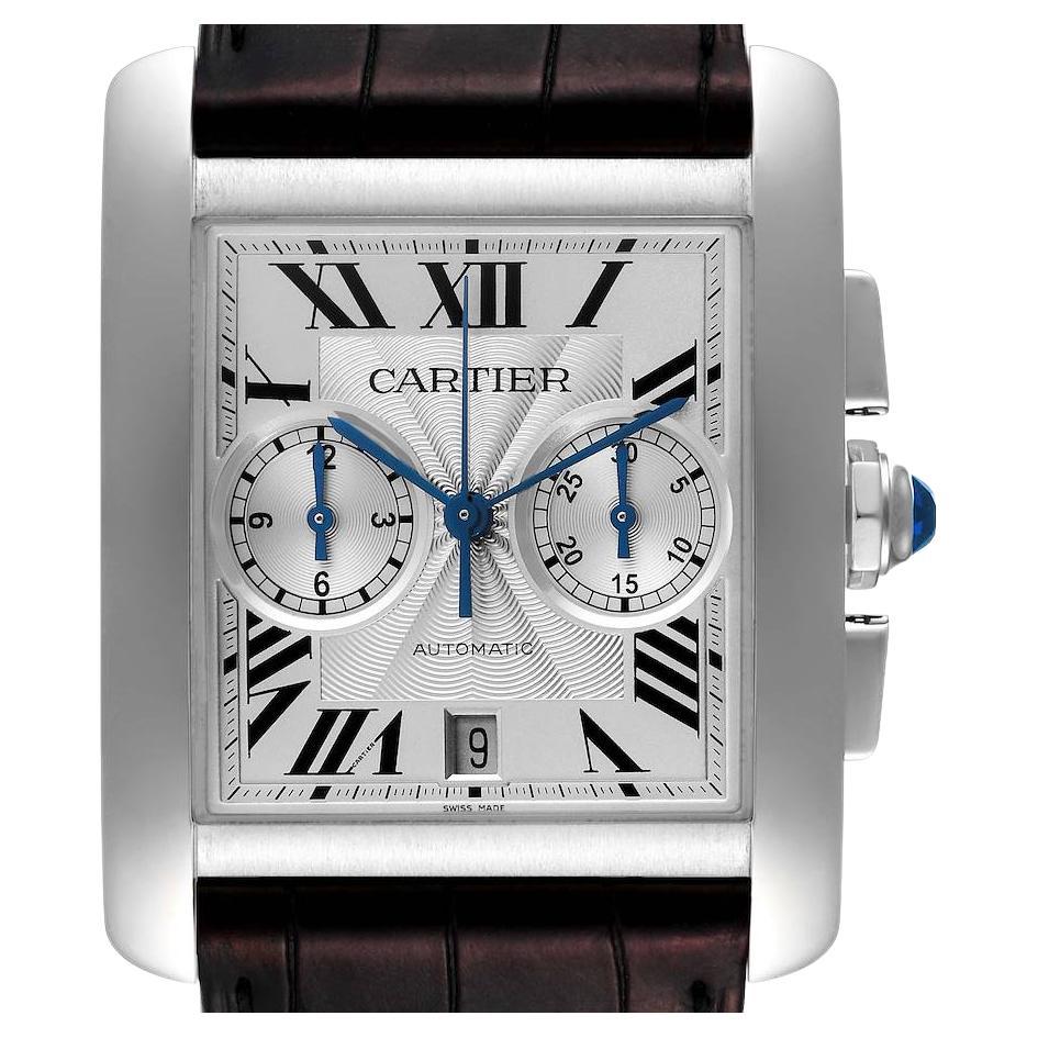 Cartier Tank MC Silver Dial Automatic Chronograph Mens Watch W5330007 Box Papers