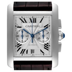 Cartier Tank MC Silver Dial Automatic Chronograph Mens Watch W5330007 Box Papers