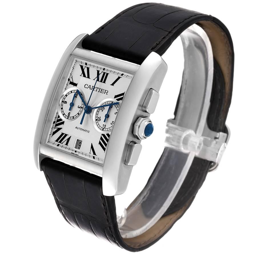 Cartier: Automatik-Chronograph-Herrenuhr W5330007, Tank MC mit silbernem Zifferblatt im Angebot 1
