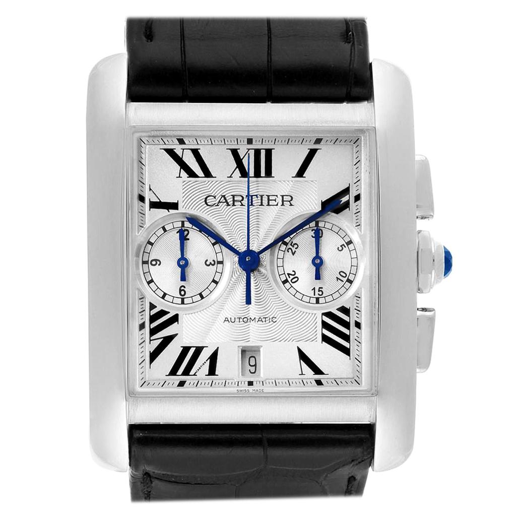 Cartier Tank MC Silver Dial Automatic Chronograph Men’s Watch W5330007 For Sale