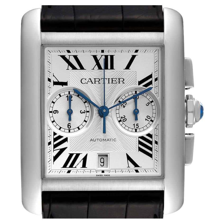 CARTIER Gold Automatic American Tank Watch For Sale at 1stDibs