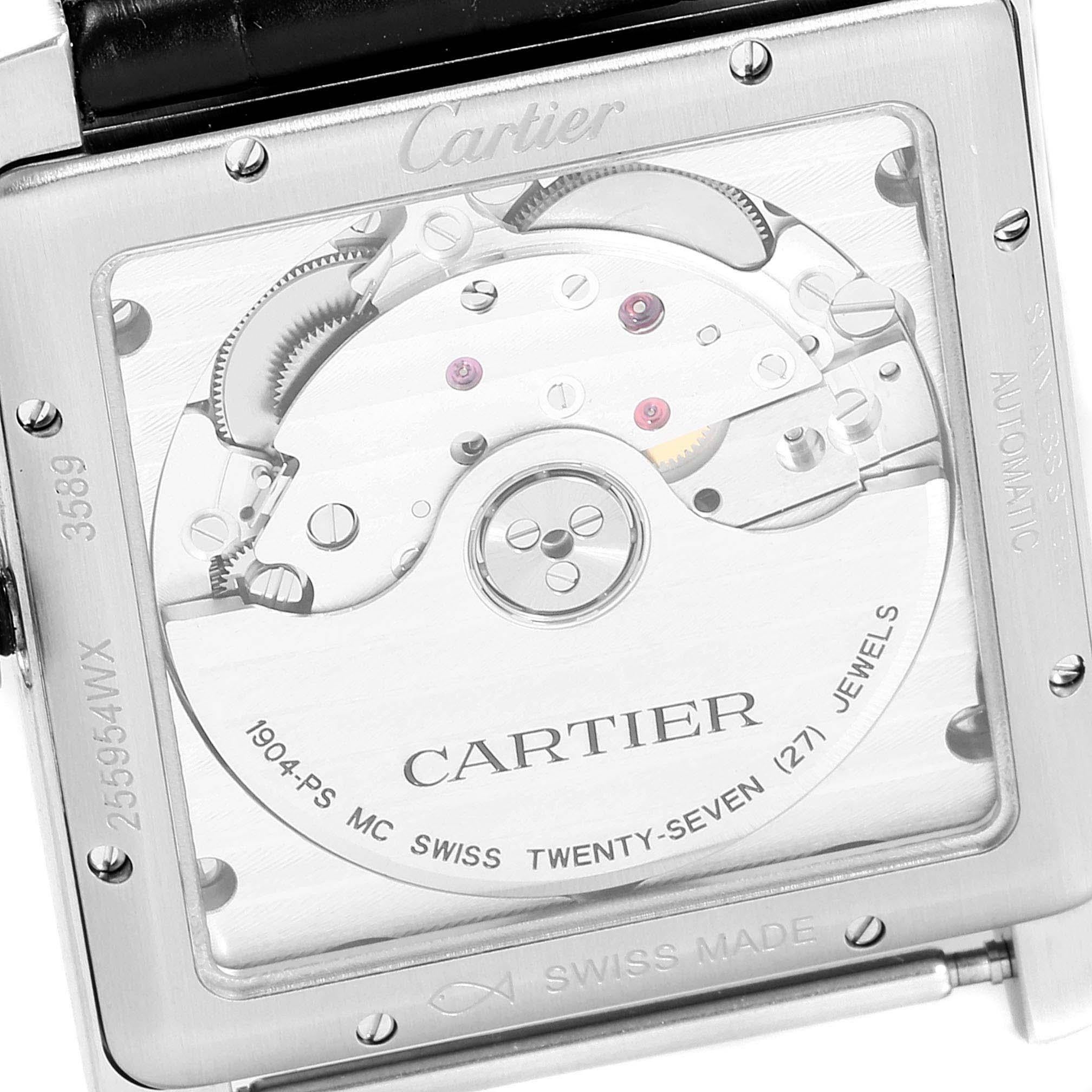 Cartier Tank MC Silver Dial Steel Men’s Watch W5330003 Box Card For Sale 2