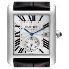 Cartier Tank MC Silver Dial Steel Mens Watch W5330003