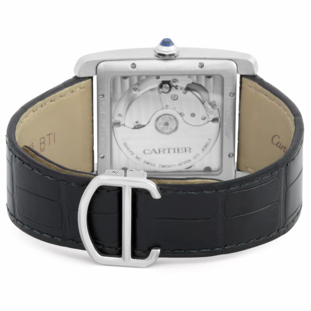 Cartier Tank MC W5330003, Silver Dial, Certified and Warranty In Excellent Condition In Miami, FL