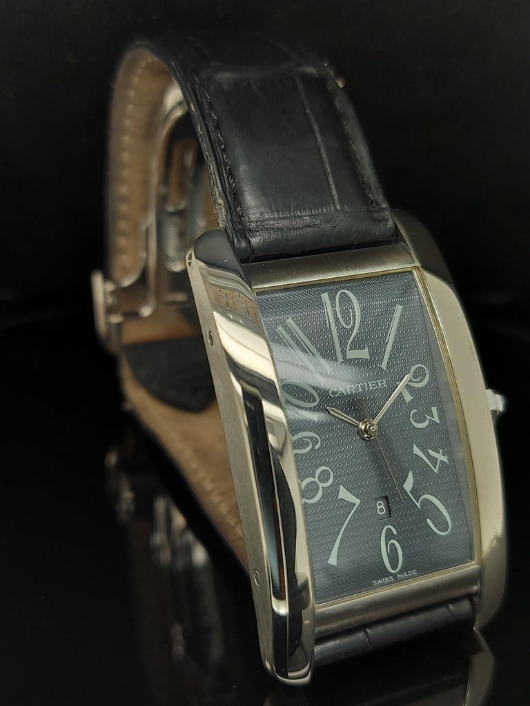 Cartier Tank Mechanical Automatic 1741, 18kt White Gold, Grey Dial For ...