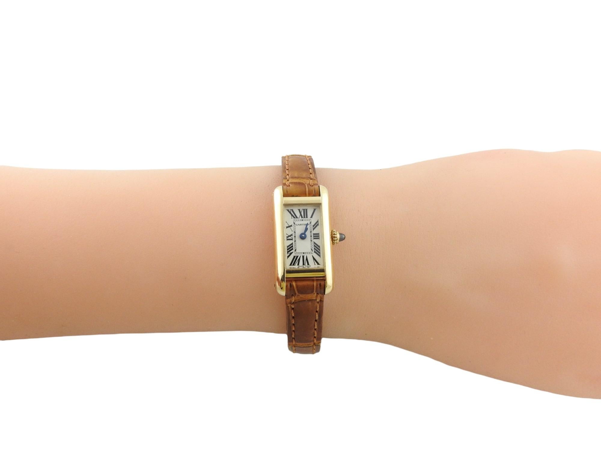 Cartier Tank Mini 18K Yellow Gold Ladies Watch Quartz Box and Papers 3