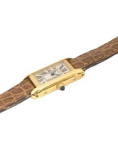 Cartier Tank Mini Ladies Yellow Gold Quartz Wrist Watch Ref 2443