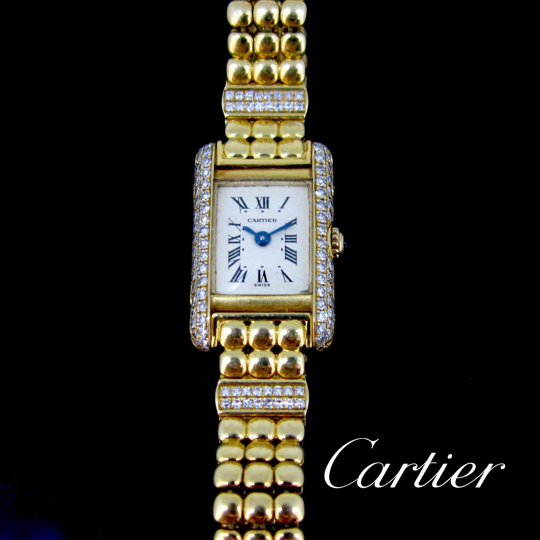 cartier tank mini gold