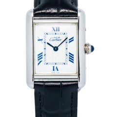 Cartier Tank Must 2416 W1014054 Sterling Silver White Dial Quartz Women's 22mm