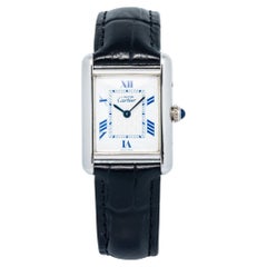 Cartier Tank Must 2416 W1014054 Sterling Silver White Dial Quartz Women's 22mm