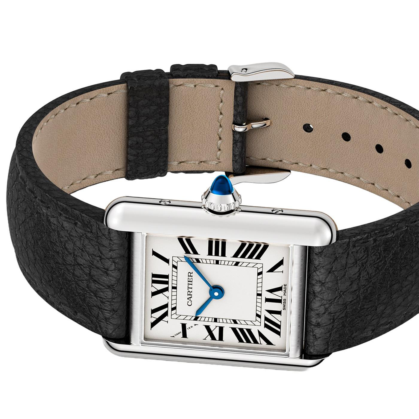 Louis Cartier created the Tank watch in 1917. A legend was born. The first prototype was presented as a gift to General Pershing some years before the watch was introduced into the market in 1919. The lugs blend seamlessly into the bare edges of the