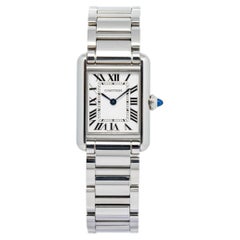Reloj de mujer Cartier Tank Must 4322 WSTA0051 2023, acero inoxidable, cuarzo, esfera plateada, 26 mm