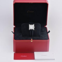 Cartier Tank Must Black Leather Watch WSTA0042