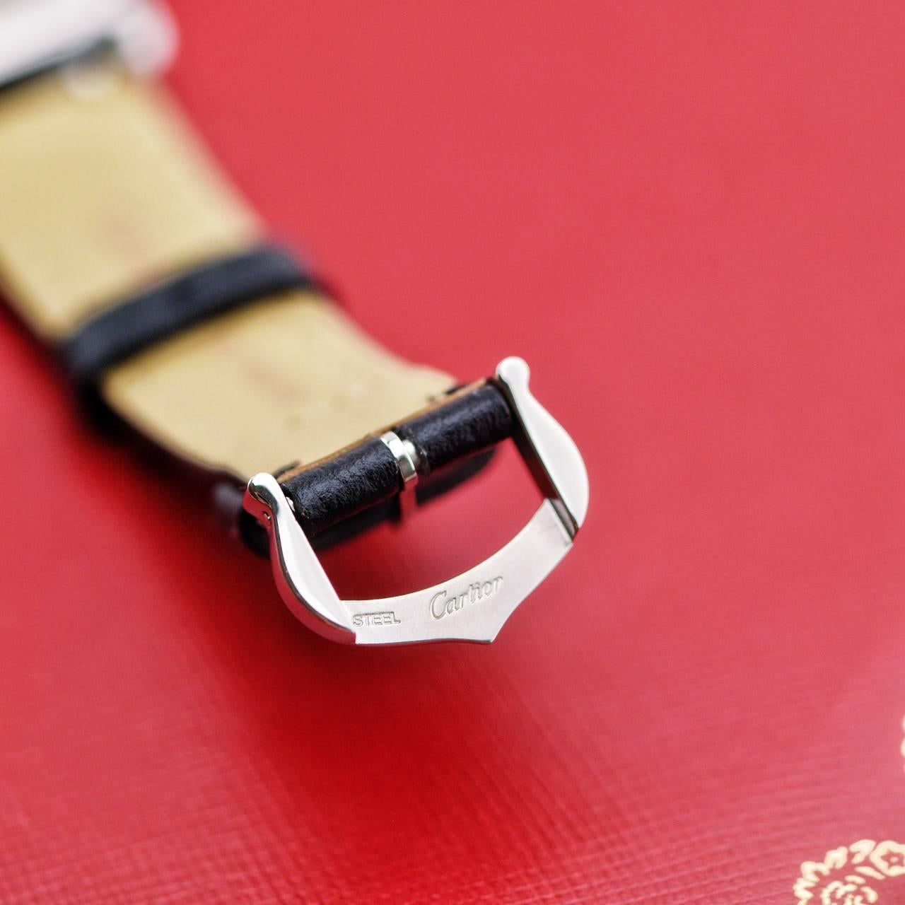 Cartier Tank Must Montre en cuir noir WSTA0042 Unisexe en vente